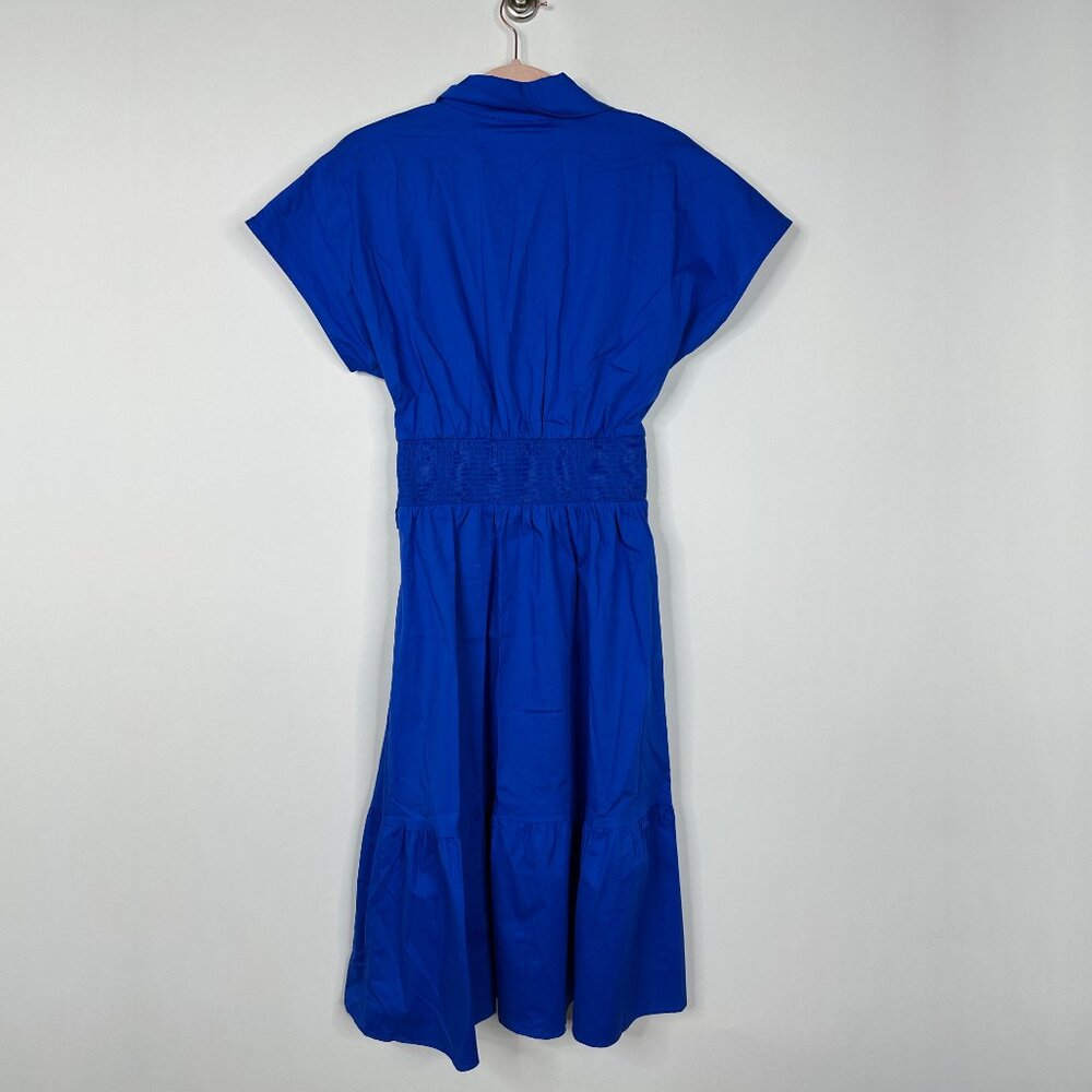 NWT White House Black Market Twist Waist Shirt Dress Cobalt XL #WHBM20 - Picture 3 of 8